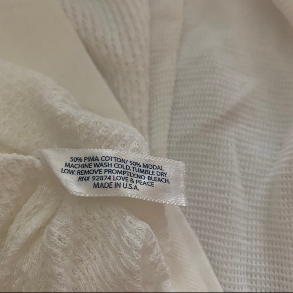 Splendid White Lightweight Waffle Knit Hoodie - Picture 8 of 8